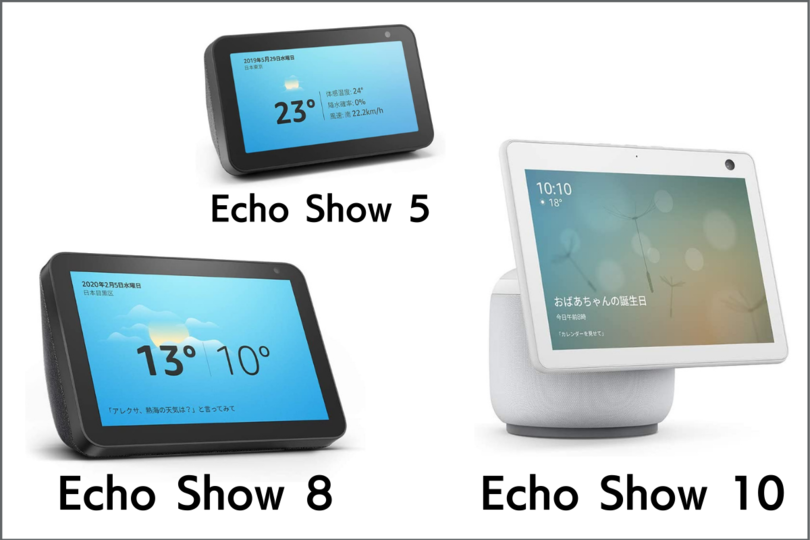 Echo Show5、 8、 10の3シリーズを徹底比較！6つの違いとは？
